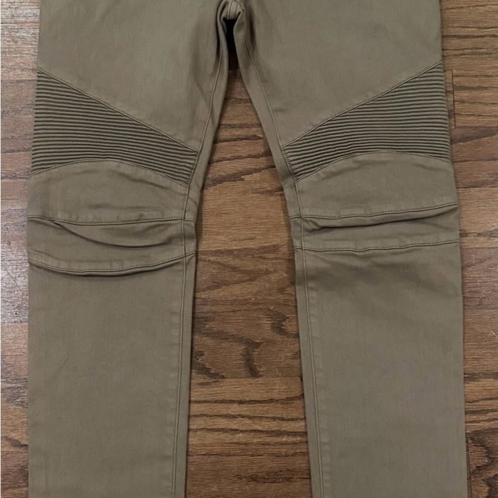 Balmain Men's Biker Jeans - Olive